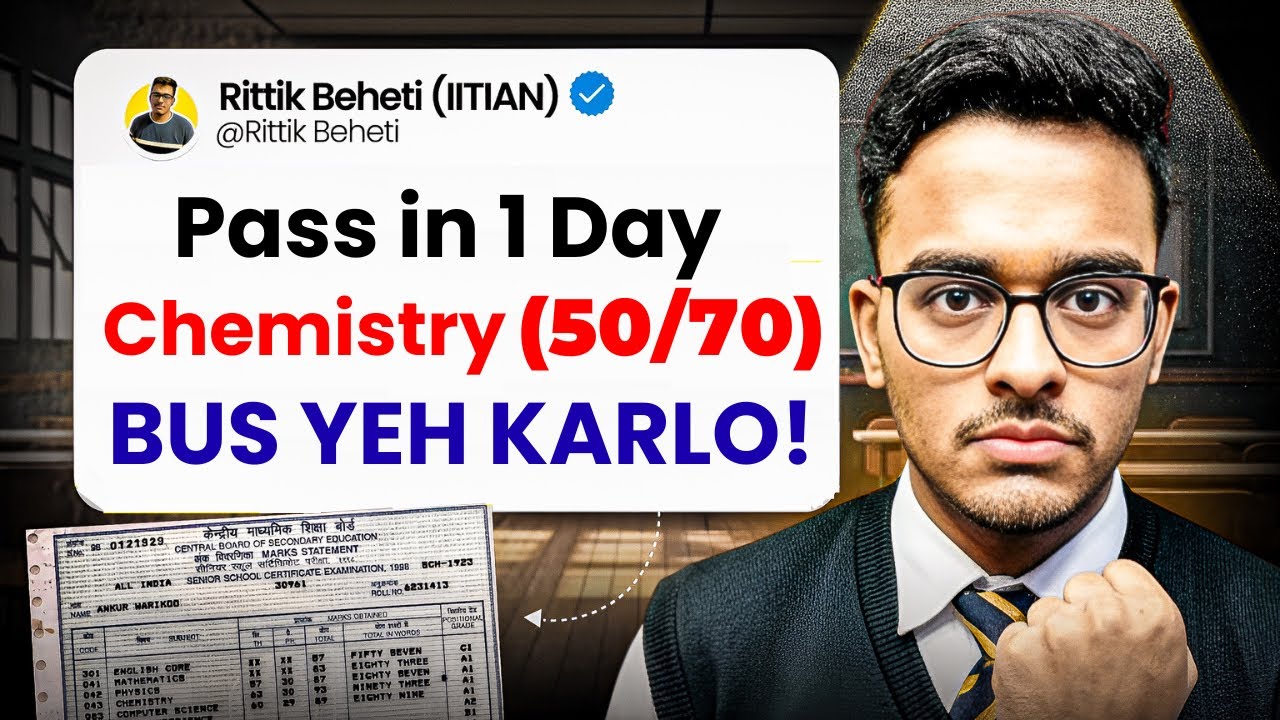 How to get Passing Marks in Chemistry Class 12 in One Day🔥| Chemistry Last Day Roadmap