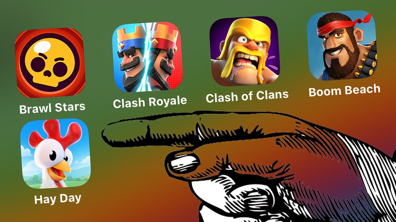 All Supercell Games: Brawl Stars,Clash Royale,Clash of Clans,Boom Beach ...
