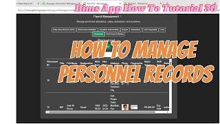 BIMS App How To Tutorial 30: How to Manage Personnel Records