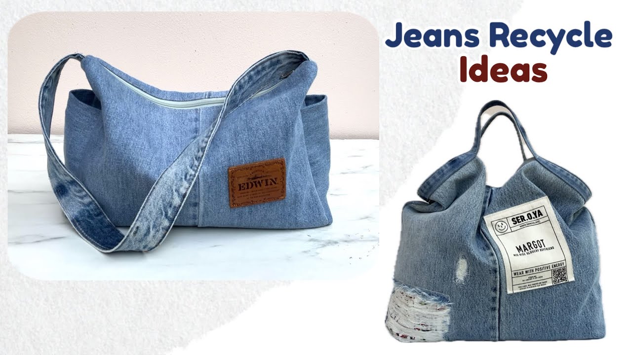 How to transform old jeans into beautiful handbag and shoulder bag How to transform old jeans into beautiful handbag and shoulder bag