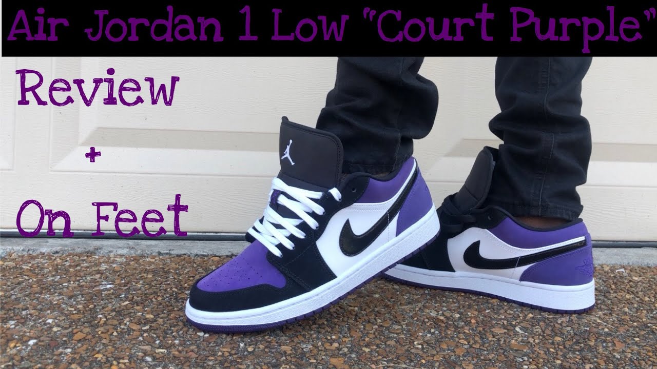 Jordan 1 Low Court Purple Review On Feet W Lace Swap Youtube