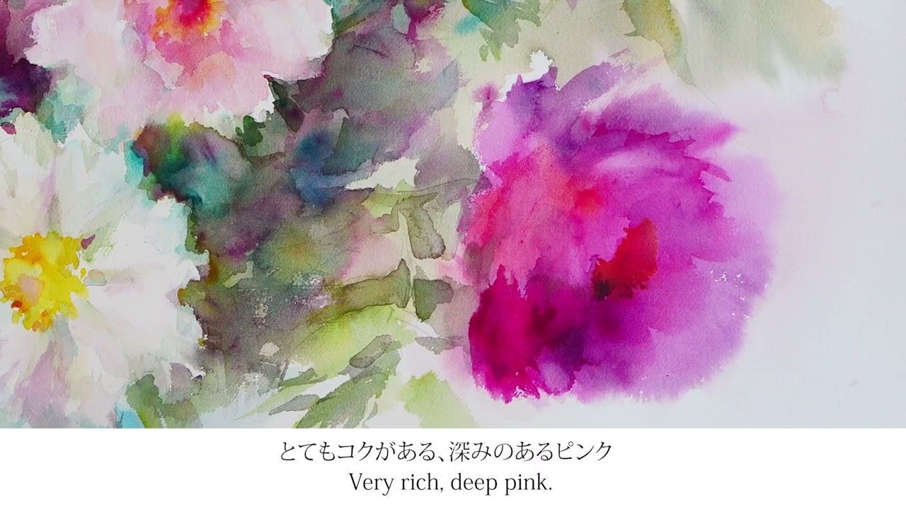 ピンク・ナチュラル水彩画 新色 Peonia Pink ペオニアピンク - YouTube