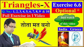 Triangles, Class 10 || Exercise 6.6 (Optional) || All Questions || NCERT
