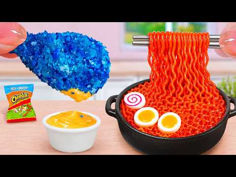 Takis vs Cheetos Recipes ❤️ How To Make Chicken & Cheetos Noodles 🌶️ Tina Mini Cooking
