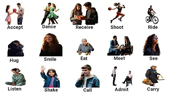 Action Verbs + Examples| Action Verbs Vocabulary with pictures| English Verbs for Daily Life