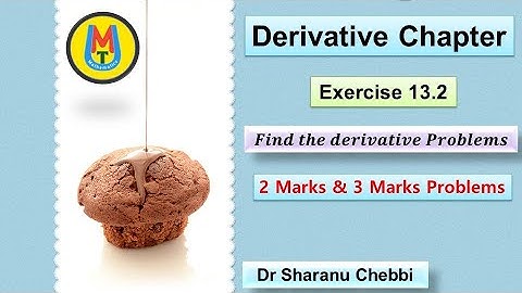 Derivative Chapter Exercise 13.2 I 2 Marks & 3 Marks Problems Solving I NCERT Class  11 I One Short
