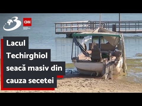 Lacul Techirghiol seacă masiv din cauza secetei