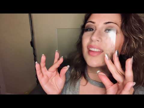 Kissing glass and drawing with lotion ASMR
