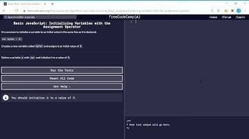 Basic JavaScript (5/111) | Initializing Variables with the Assignment Operator | freeCodeCamp