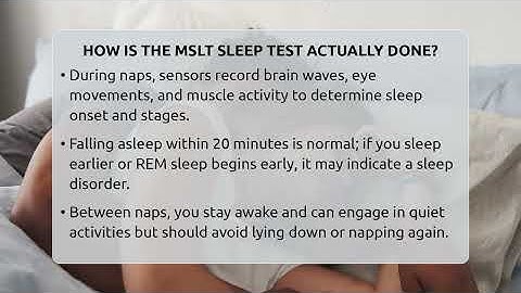 How Is The MSLT Sleep Test Actually Done? - Sleep Apnea Support Network