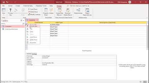 How to Create a Primary Key in MS Access Table - Office 365