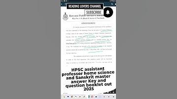 HPSC assistant professor home science master question booklet and Answer key 2025
