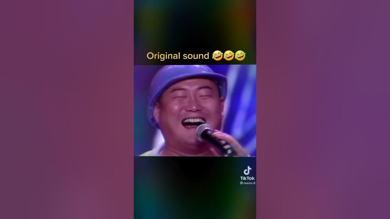 Chinese laughing man singing