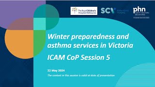 Improving childhood asthma management (ICAM) community of practice - session 5 (22 May 2024)