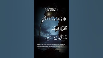 سورة القصص ولقد وصلنا لهم القول لعلهم يتذكرون الاية ٥٦