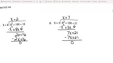 Dividing Trinomials (Math-U-See Algebra I) Lesson 24