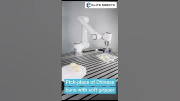 Elite Robots EC66 pick & place of Chinese baozi (stuffed buns) with soft gripper