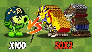 PVZ 2 Challenge - 100 Plants Max Level Vs 100 Zombies Level 5 Custom Speed