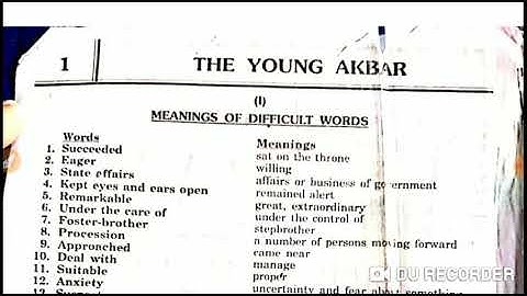 Detail summary of the Chapter 1 The Young Akbar, Part 1, English Literature, class +1.