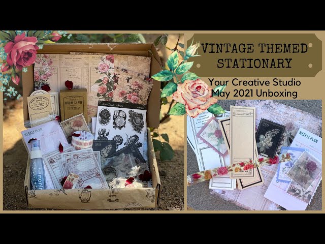 VINTAGE THEMED STATIONERY UNBOXING | YOUR CREATIVE STUDIO MAY 2021 class=