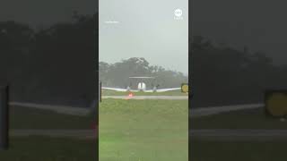 Plane safely makes 'wheelsup' landing  ABC News