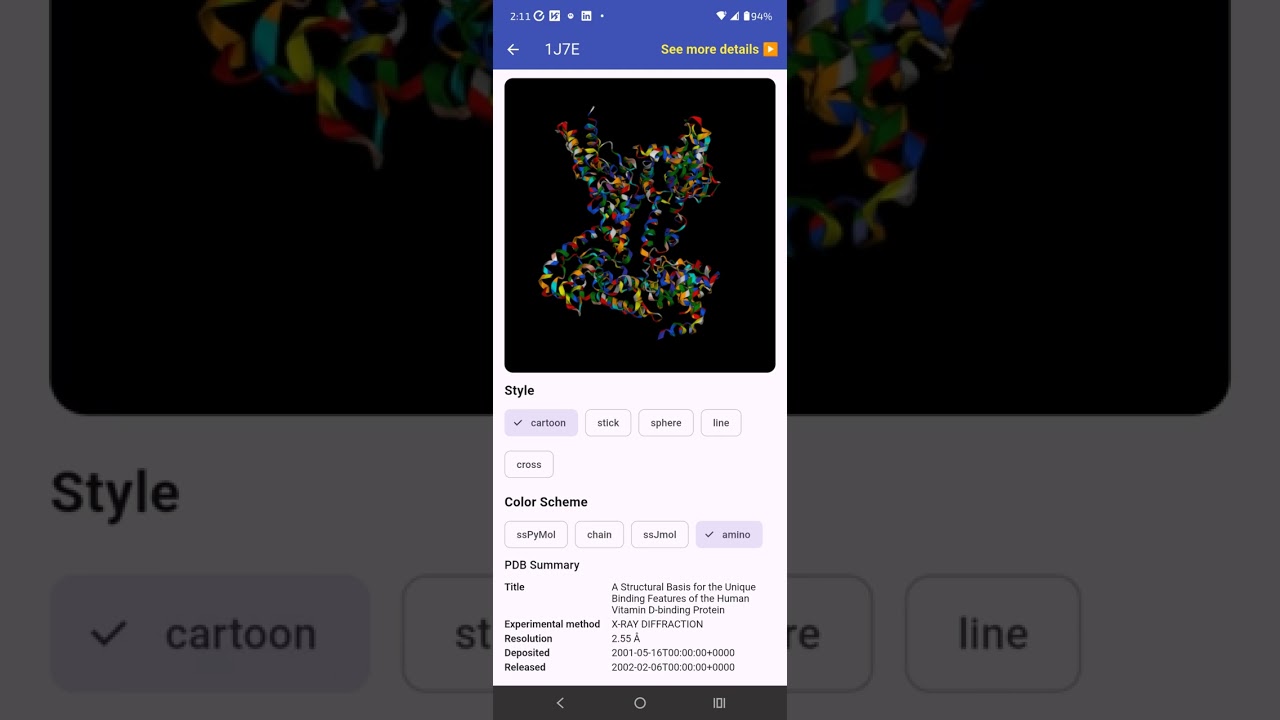 See Molecules, Hear the Sound of Vitamin D partner!  PDB ID: 1J7E  
