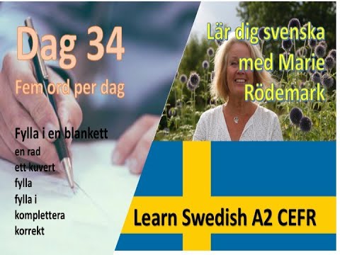 Learn Swedish - Day 34 - Five words a day – Fill a form - A2 CEFR