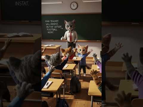 مياو في المدرسه القطط الكيوت القطط  