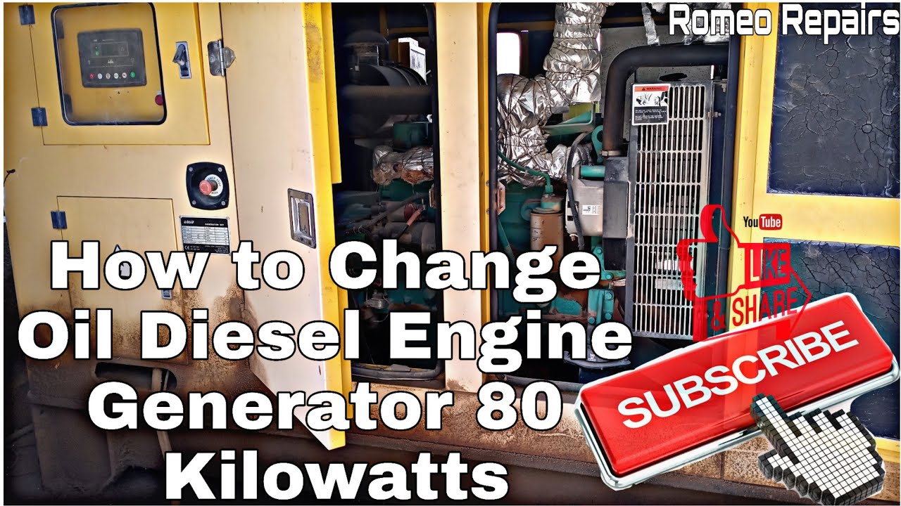 How to Change Oil Diesel Engine Generator 80 Kilowatts - YouTube