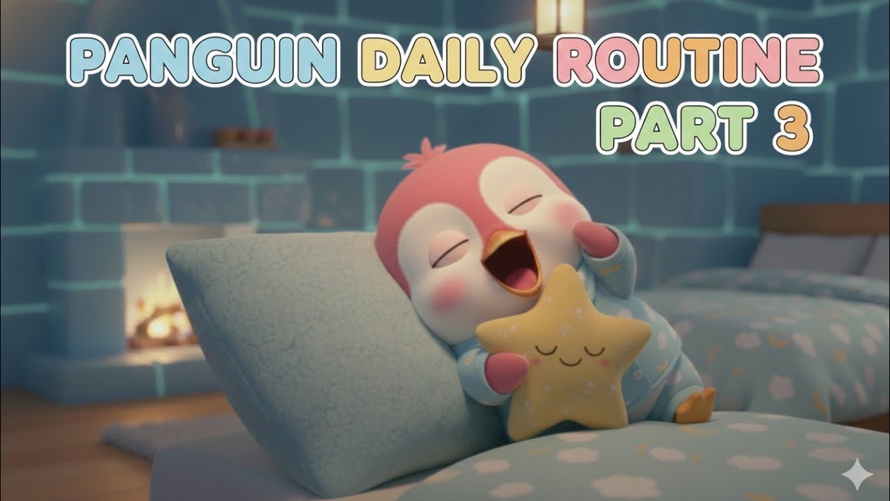 Penguin Daily Routine Part 3 🌙 | Dream Adventure with Moon, Stars & Friends 🐧✨ | Kids Animation