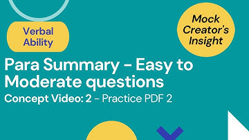 Para Summary Tips & Easy to Moderate Practice Questions |PDF|Session 2| CAT/XAT/OMETs| Priyasha Das