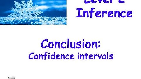 Level 2 Inference: Confidence intervals
