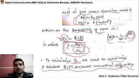 DC Unit3 L1 Optimum linear Detector for Binary polar signaling by Mr. Shailendra Bisariya