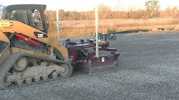 Grading with Leica TPS SharpGrade laser grader on Cat 289C, Ohio