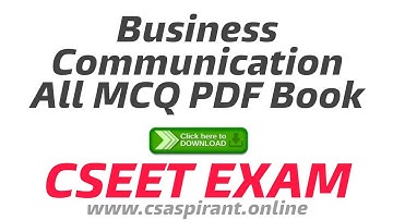 Business Communication MCQ All Chapters PDF Free Download - CSEET