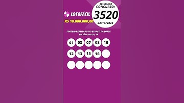 Lotofácil resultado Concurso 3520 23/10/2025