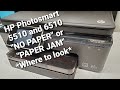 Clear NO PAPER or PAPER JAM errors on HP Photosmart 6520 6510 5510 5520 Printer