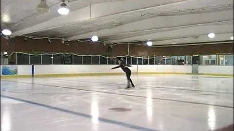 Figure Skating Practice 01-02-10 (new skates, spins, death drop, flying camel)