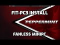 PeppermintOS install on 10year-old fanless miniPC, fit-PC3 Pro