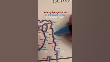 Drawing SpongeBob buy in 4 different styles pt1 of 4 style glitch effect #posca #sub #art #painting