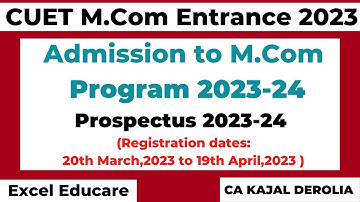 CUET (PG) 2023 | M.com Entrance Dates 2023 Announced | Application Form | BHU | DUET | CUET | NTA |