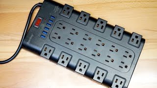 SUPERDANNY Surge Protector with 22 AC Outlets