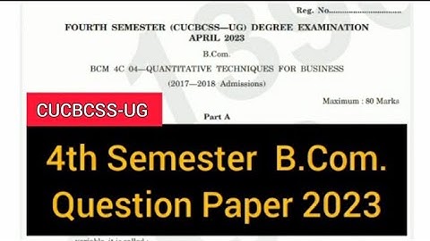 QUANTITATIVE TECHNIQUES FOR BUSINESS             |           4th Semester  B.Com.  (Q/P)  #calicut