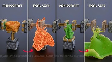 Minecraft vs Real life Satisfying 3D Simulations #blender3d #3danimation #3dart #satisfying