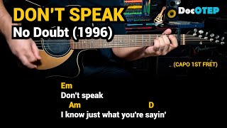 Don't Speak - No Doubt (1996) Easy Guitar Chords Tutorial with Lyrics
