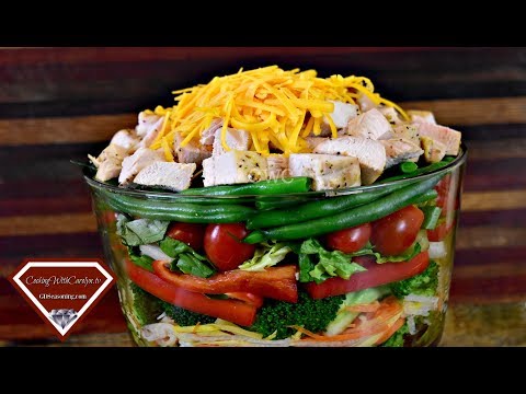 The BEST Layered Chicken Salad Recipe - GREAT SUMMER TIME RECIPE, EAT FRESH!! |Cooking With Carolyn