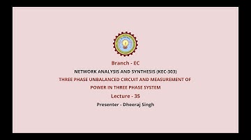 Network Analysis and Synthesis | Three Phase Unbalanced Circuit and Measurement of Power  | AKTU