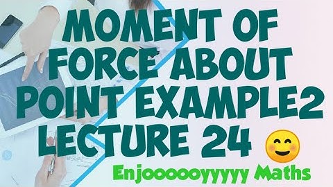 Lecture 24 Moment Of Force About Point Example2 Vector Algebra