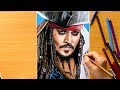 Drawing Johnny Depp as Captain Jack Sparrow