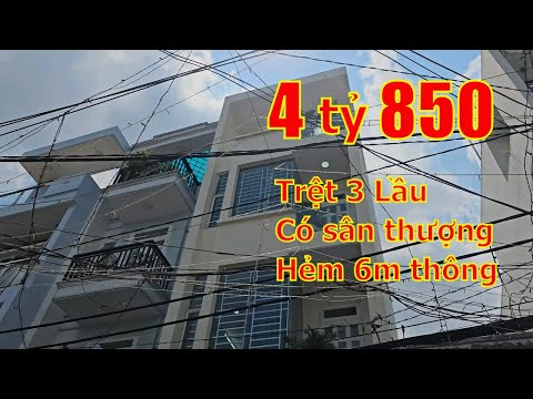 Bán nhà 4x12,5m trệt 3 lầu có sân thượng, hẻm xe tải 6m 276 Mã Lò Bình Tân thông hẻm 413 Lê Văn Quới